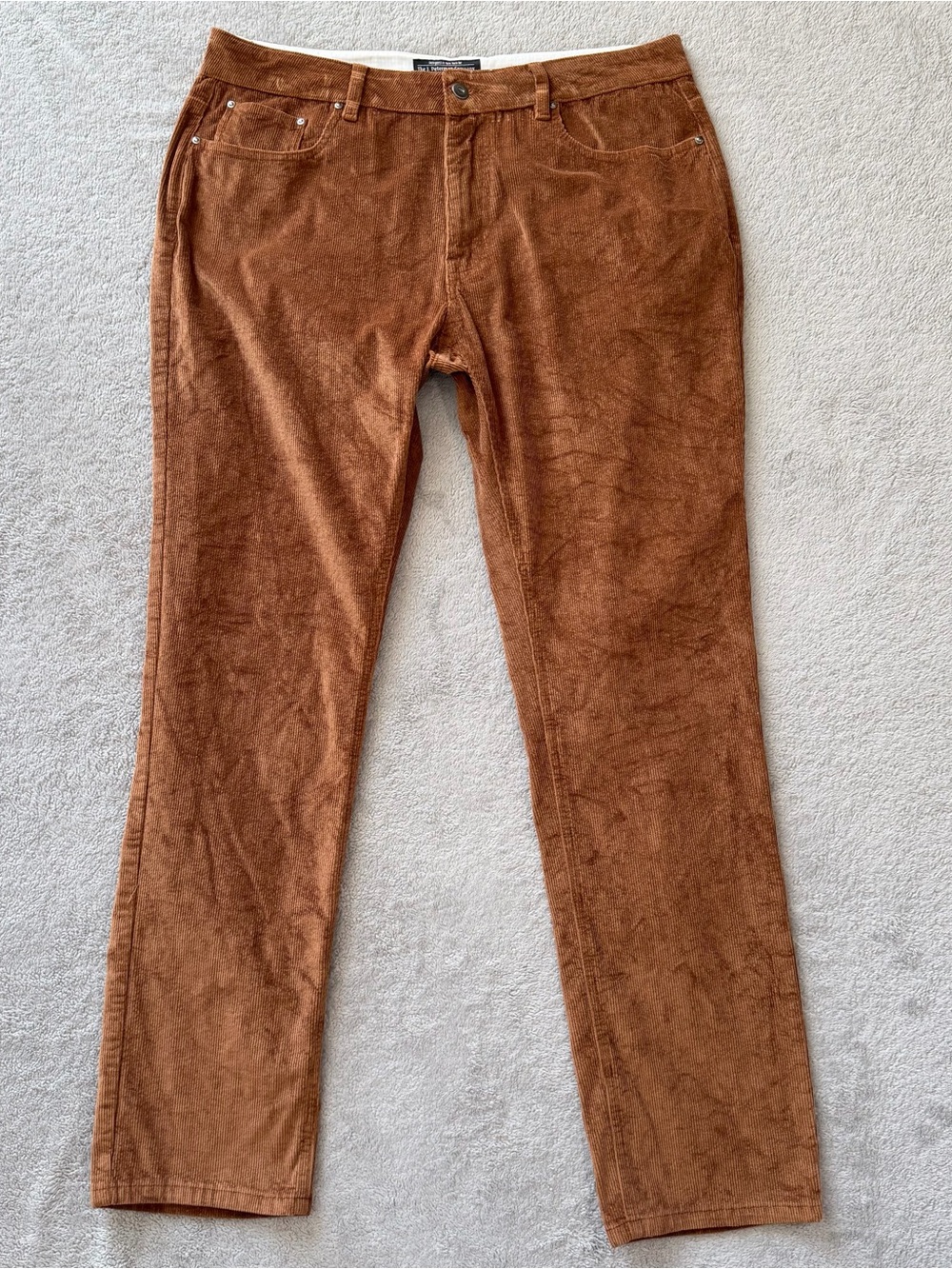 J Peterman Company Corduroy Pants Mens 34x32 Brown Stretch Casual Preppy